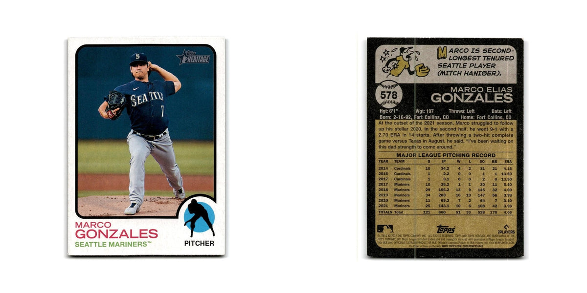 Marco Gonzales 2022 Topps Heritage #578 Seattle Mariners Baseball Card NM