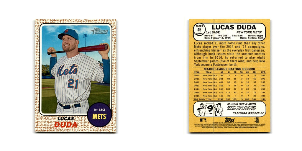 Lucas Duda 2017 Topps Heritage #46 New York Mets Baseball Card NM