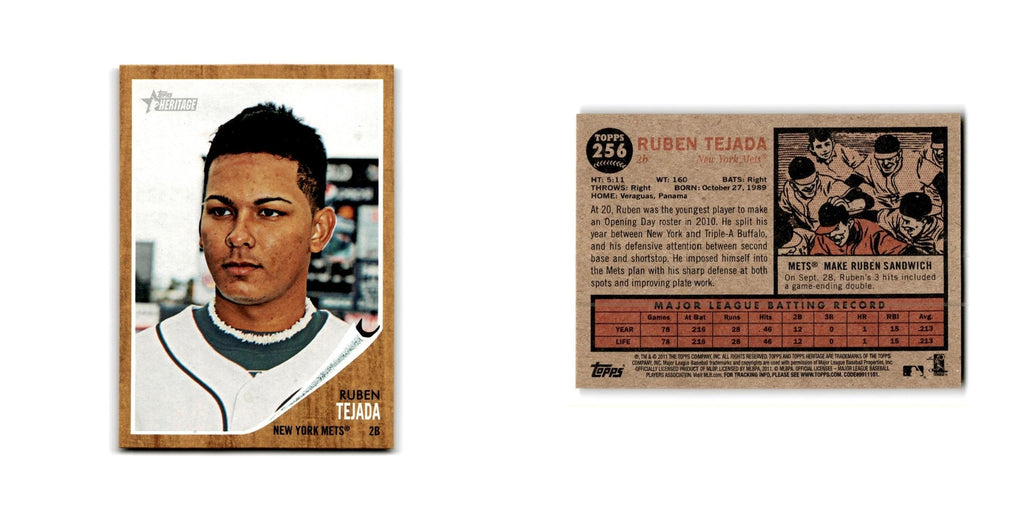 Ruben Tejada 2011 Topps Heritage #256 New York Mets Baseball Card NM