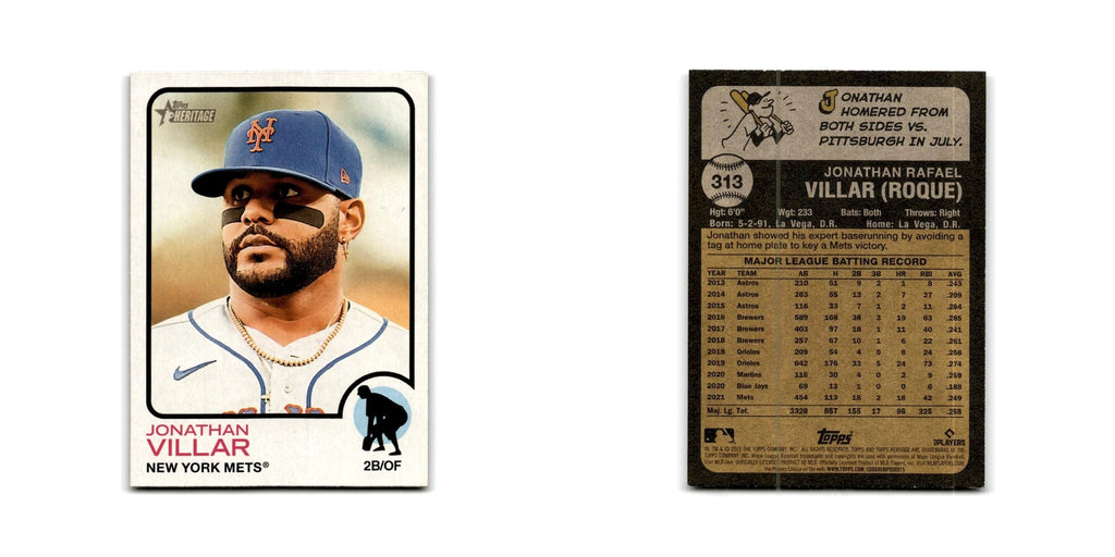Jonathan Villar 2022 Topps Heritage #313 New York Mets Baseball Card NM