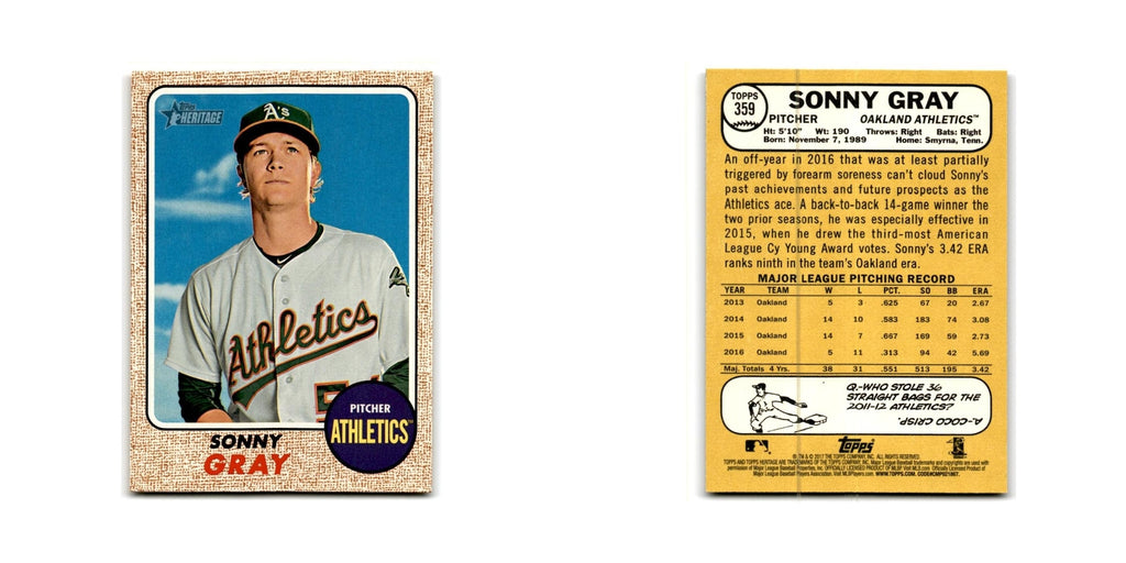 Sonny Gray 2017 Topps Heritage #359 Oakland Athletics Baseball Card NM