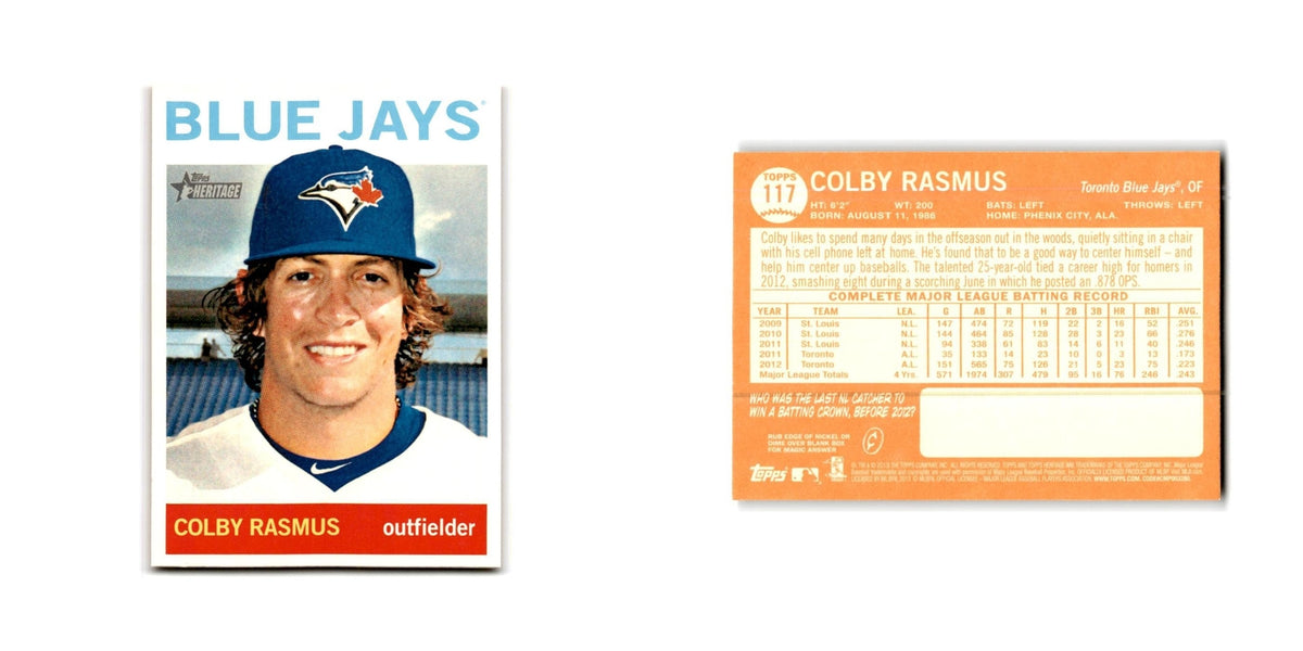 Colby Rasmus 2013 Topps Heritage #117 Toronto Blue Jays Baseball Card NM