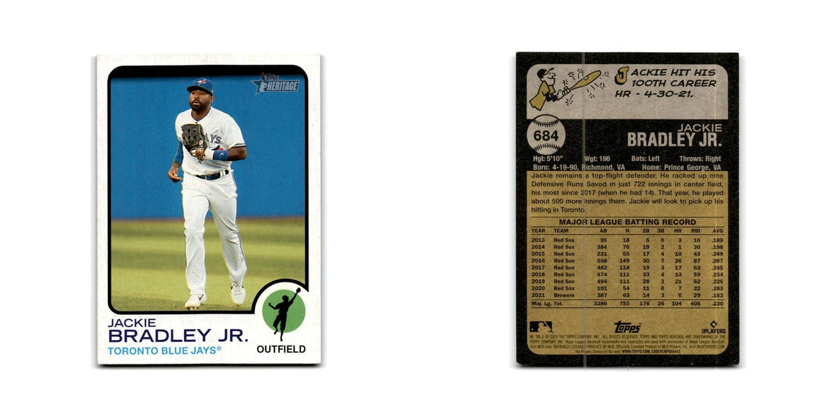 Jackie Bradley 2022 Topps Heritage #684 Toronto Blue Jays Baseball Card NM