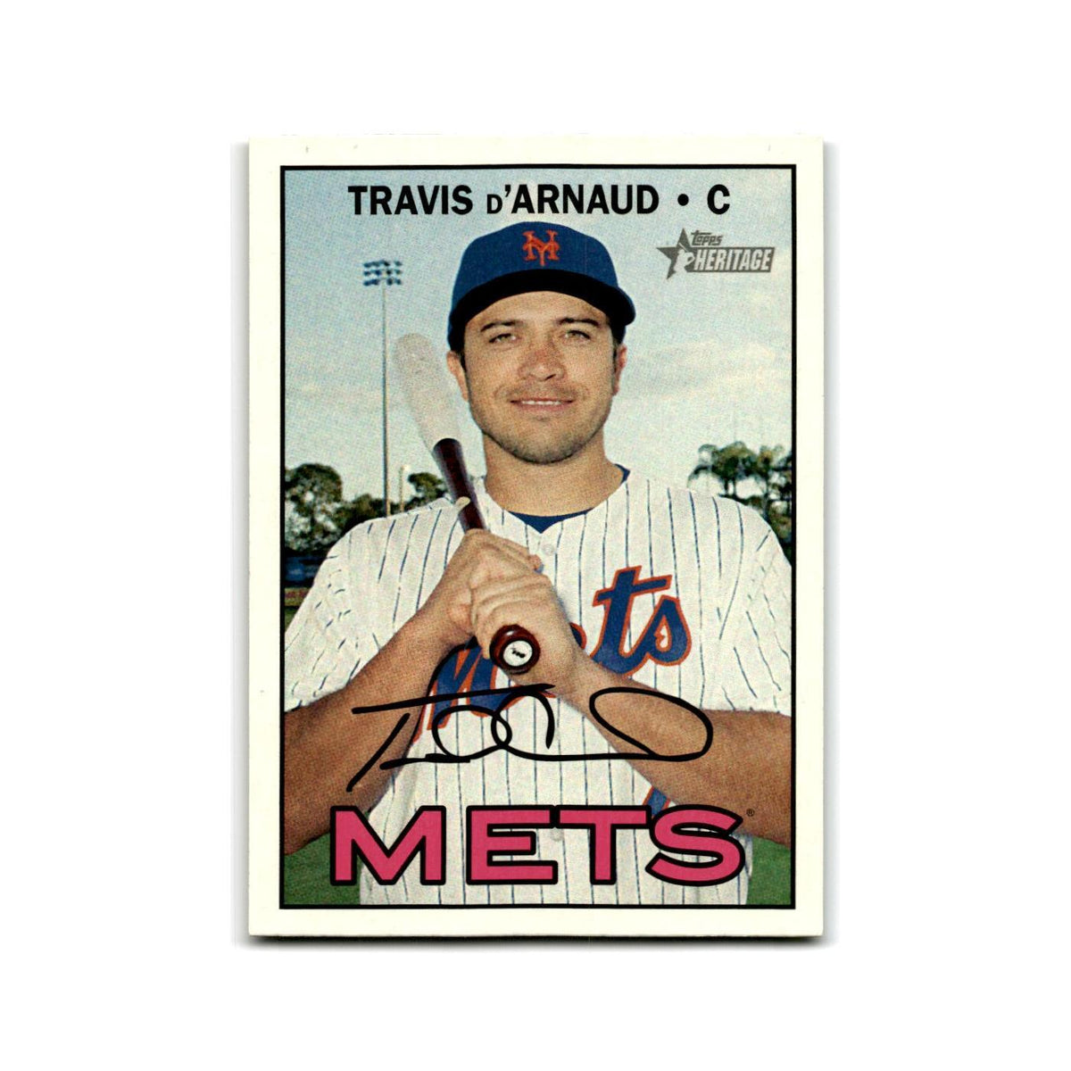 Travis d'Arnaud 2016 Topps Heritage #526 New York Mets Baseball Card NM
