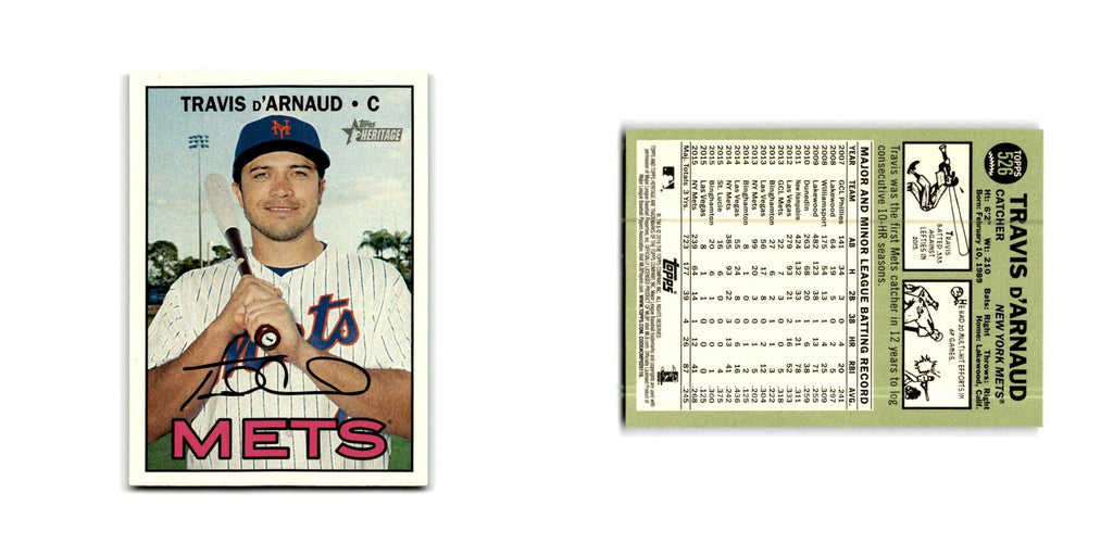 Travis d'Arnaud 2016 Topps Heritage #526 New York Mets Baseball Card NM