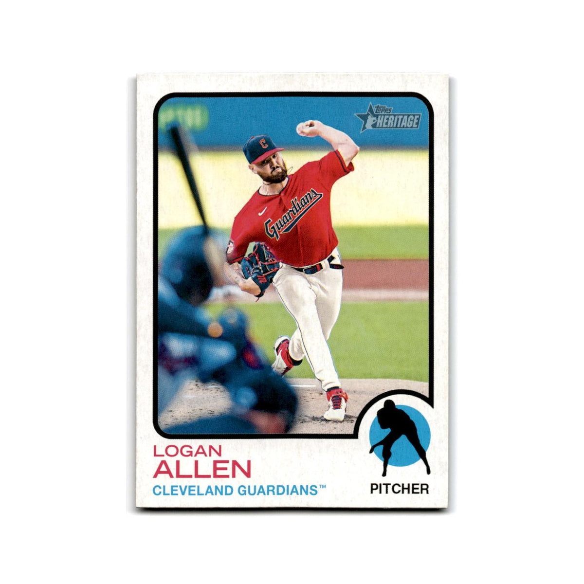 Logan allen 2022 Topps Heritage #695 Cleveland Guardians Baseball Card NM