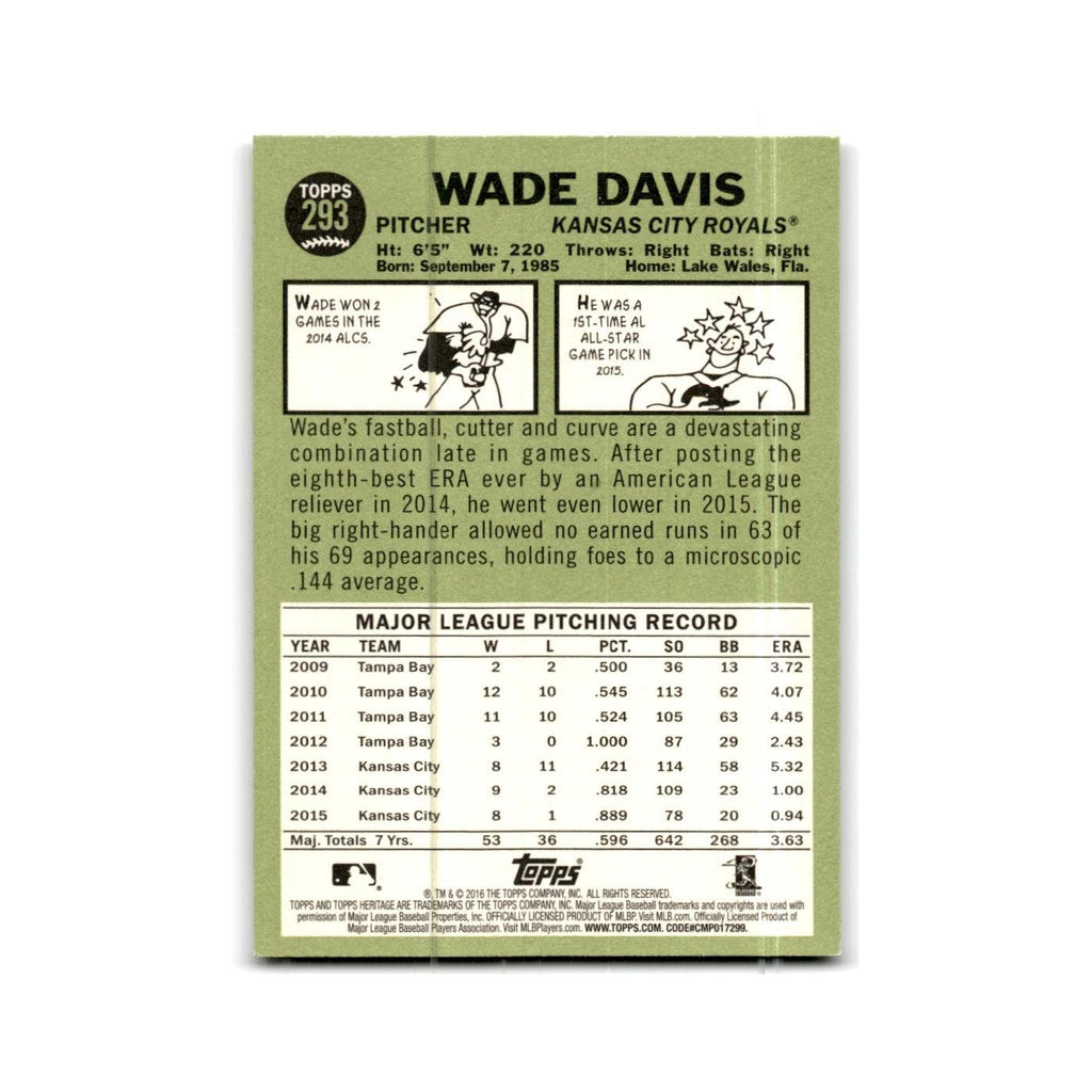 Wade Davis 2016 Topps Heritage #293 Kansas City Royals Baseball Card NM