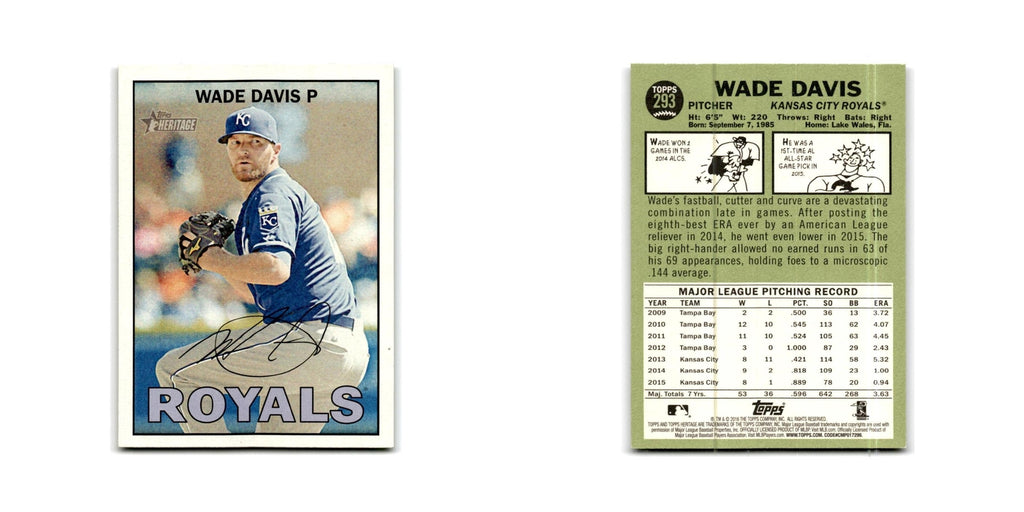 Wade Davis 2016 Topps Heritage #293 Kansas City Royals Baseball Card NM