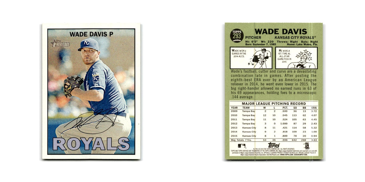 Wade Davis 2016 Topps Heritage #293 Kansas City Royals Baseball Card NM
