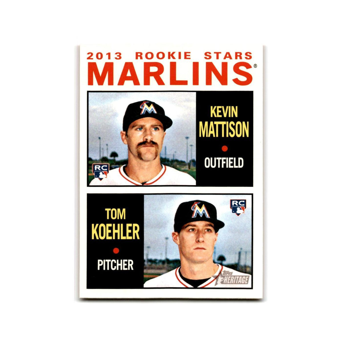 Kevin Mattison Tom Koehler Rookie 2013 Topps Heritage #337 Miami Marlins NM