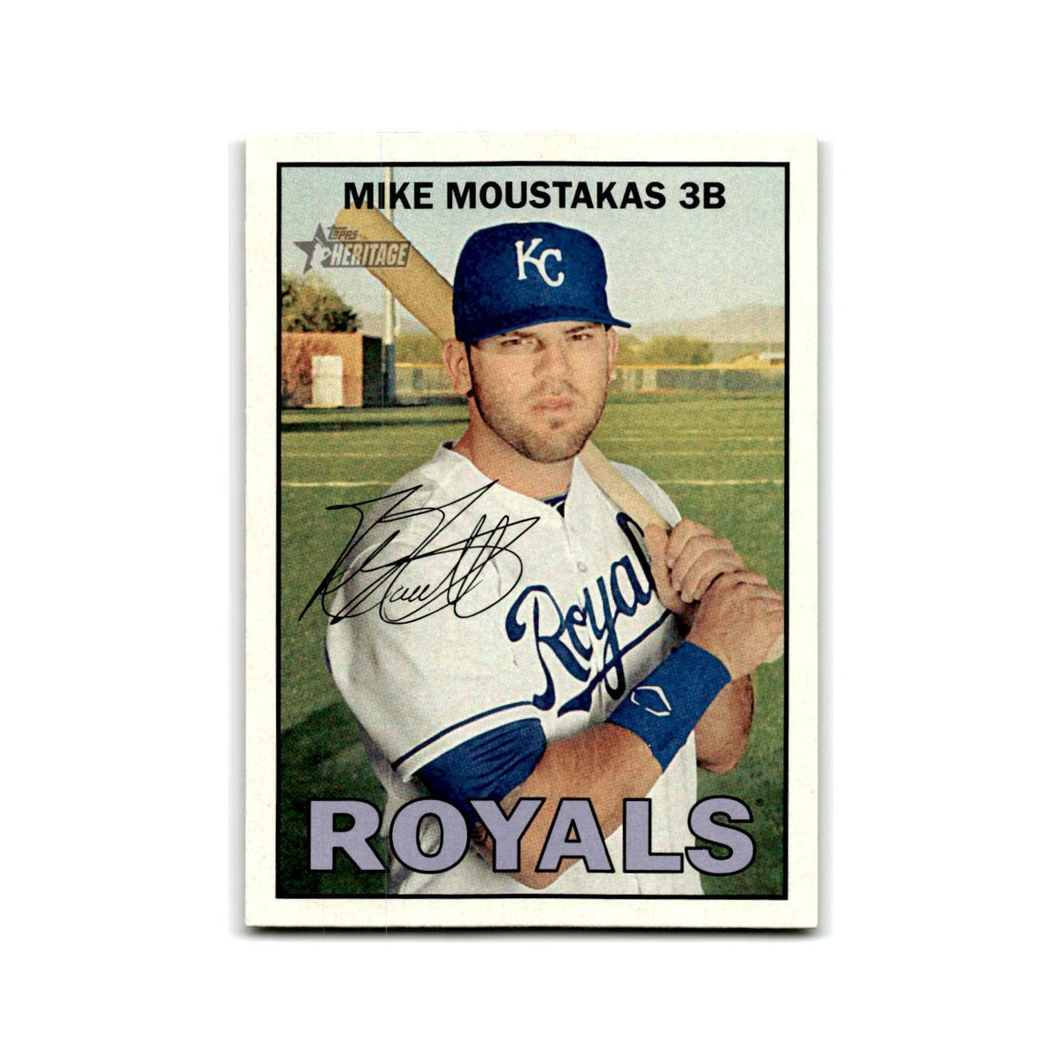 Mike Moustakas 2016 Topps Heritage #128 Kansas City Royals Baseball Card NM