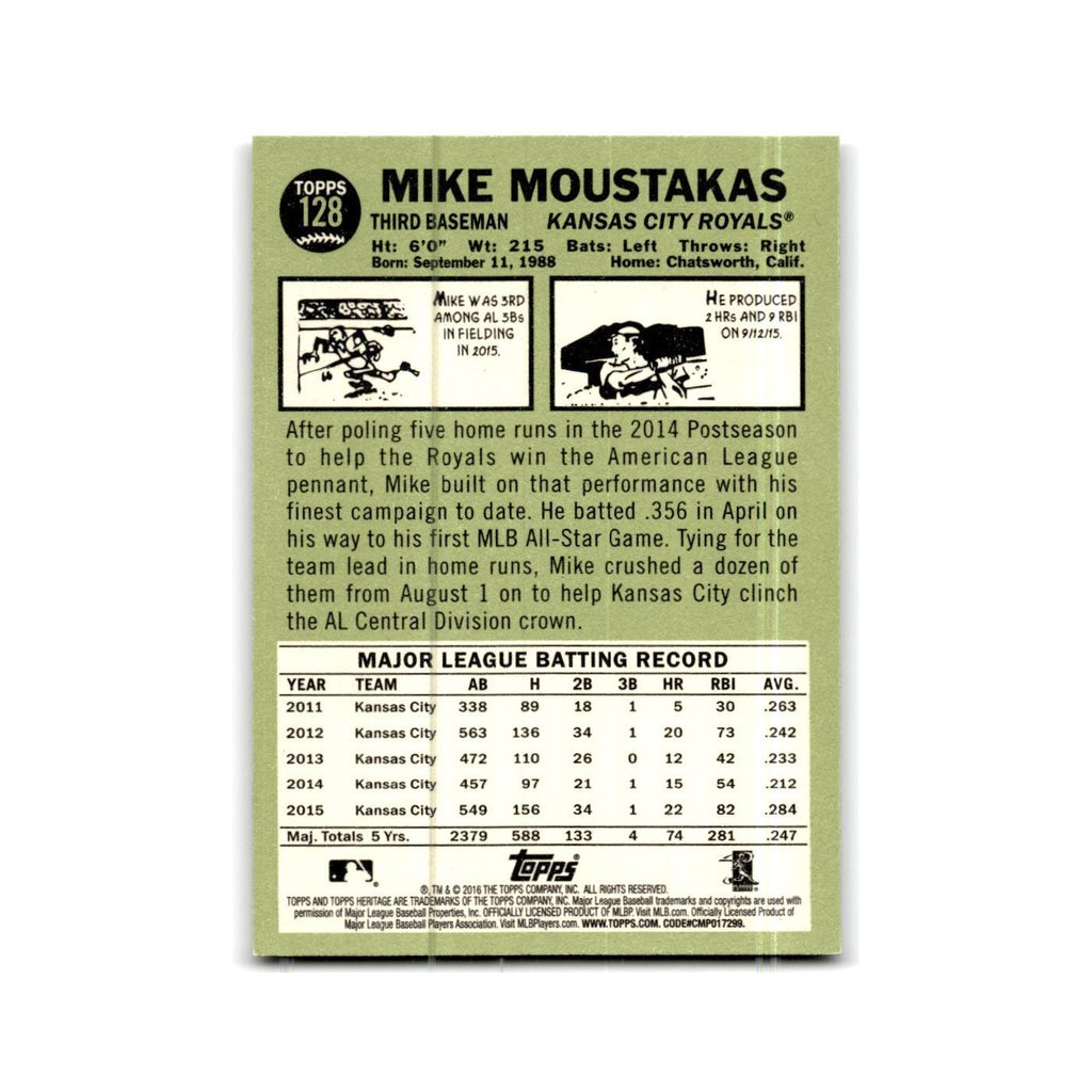Mike Moustakas 2016 Topps Heritage #128 Kansas City Royals Baseball Card NM