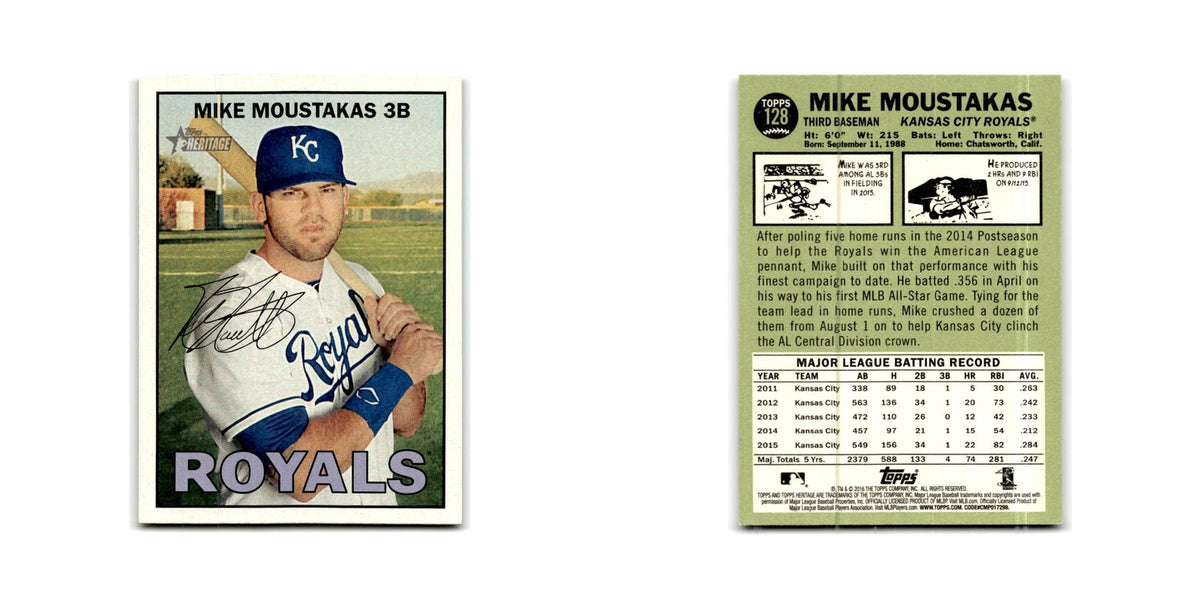 Mike Moustakas 2016 Topps Heritage #128 Kansas City Royals Baseball Card NM