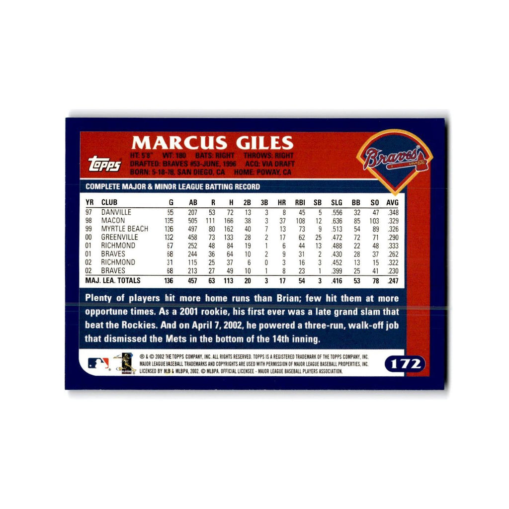 Marcus Giles 2003 Topps #172 Atlanta Braves Baseball Card NM