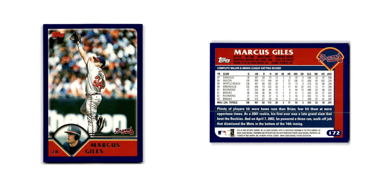 Marcus Giles 2003 Topps #172 Atlanta Braves Baseball Card NM