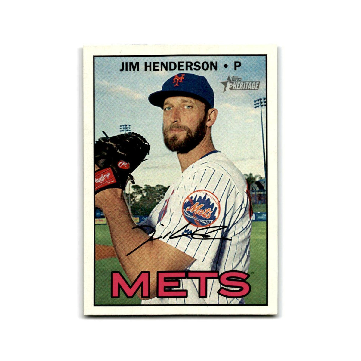 Jim Henderson 2016 Topps Heritage #512 New York Mets Baseball Card NM