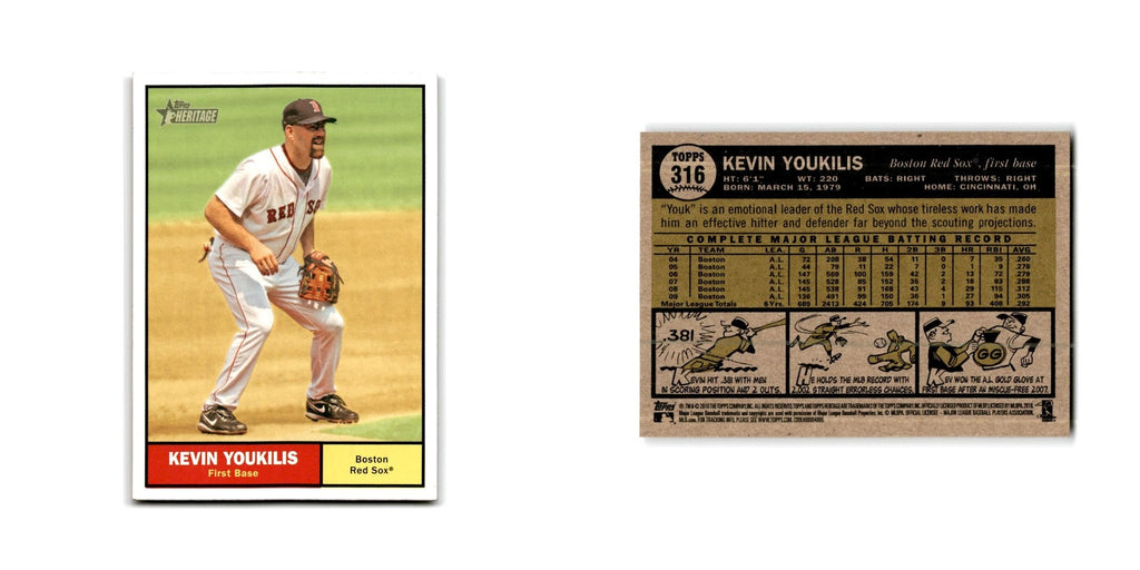 Kevin Youkilis 2010 Topps Heritage #316 Boston Red Sox Baseball Card NM