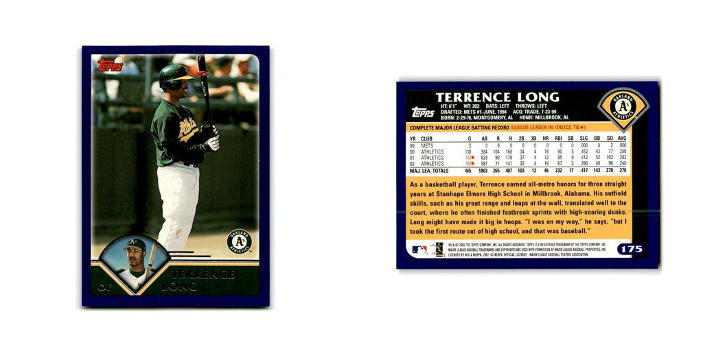 Terrence Long 2003 Topps #175 Oakland Athletics Baseball Card NM