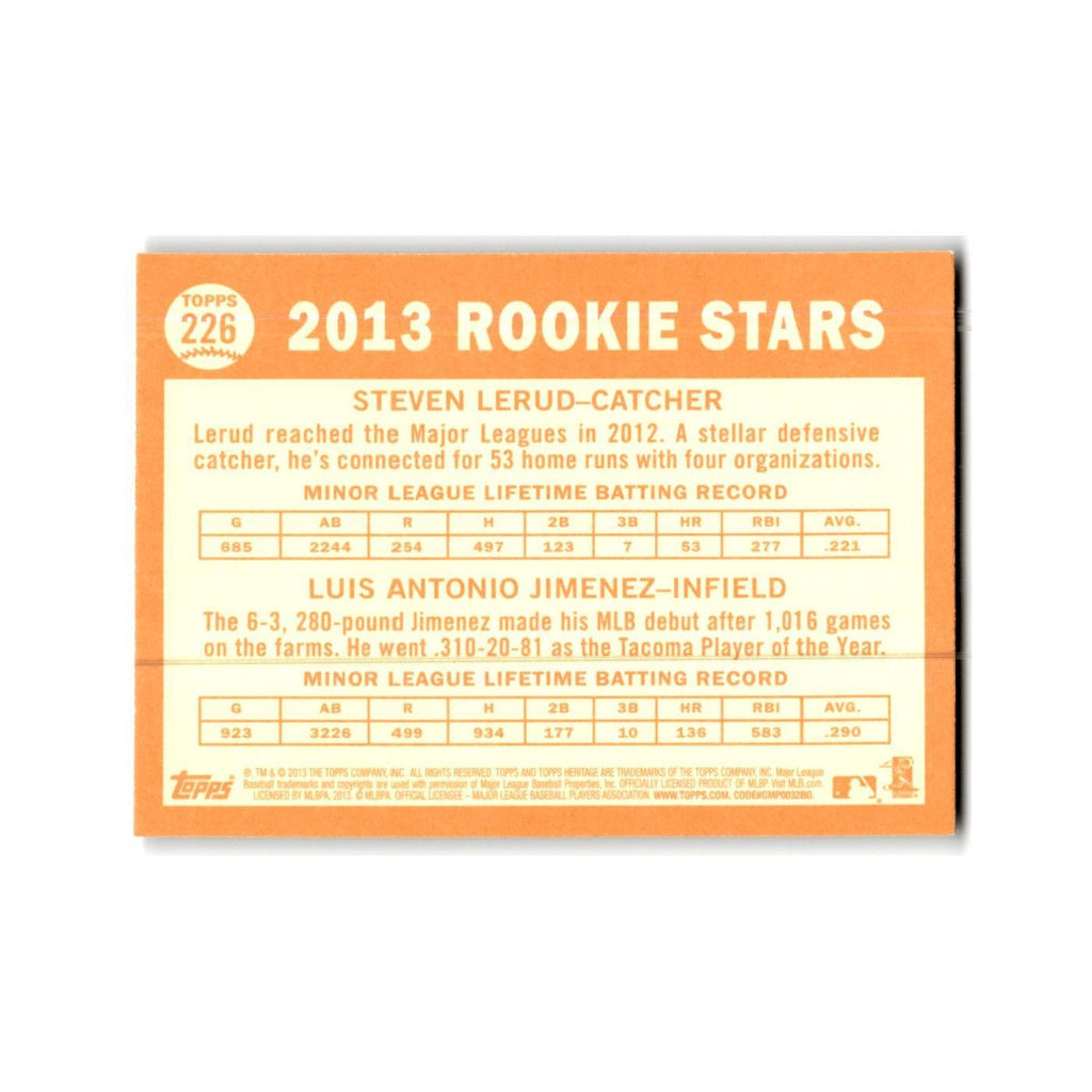 Steven Lerud Luis Antonio Jimenez Rookie 2013 Topps Heritage #226 NM
