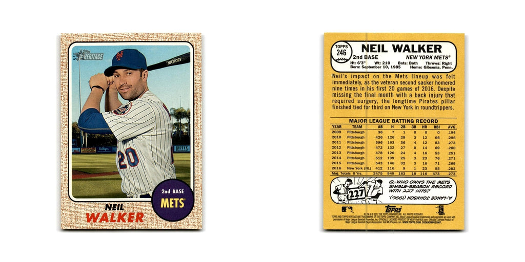 Neil Walker 2017 Topps Heritage #246 New York Mets Baseball Card NM