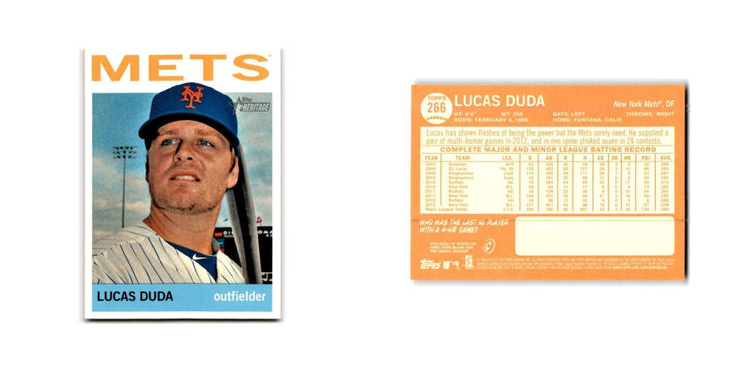 Lucas Duda 2013 Topps Heritage #266 New York Mets Baseball Card NM