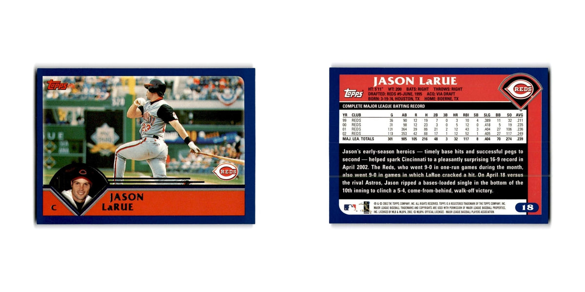 Jason Larue 2003 Topps #18 Cincinnati Reds Baseball Card NM