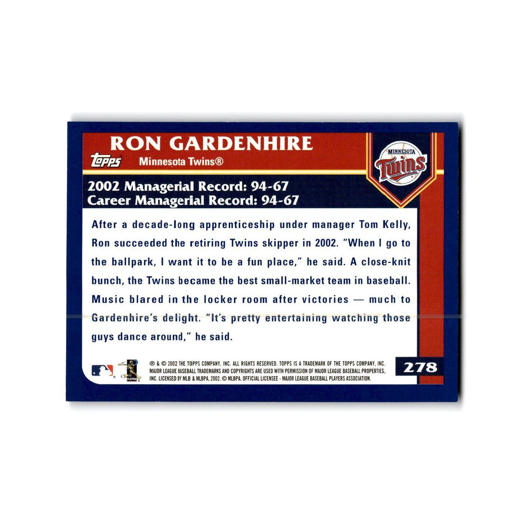 Ron Gardenhire 2003 Topps #278 Minnesota Twins Baseball Card NM