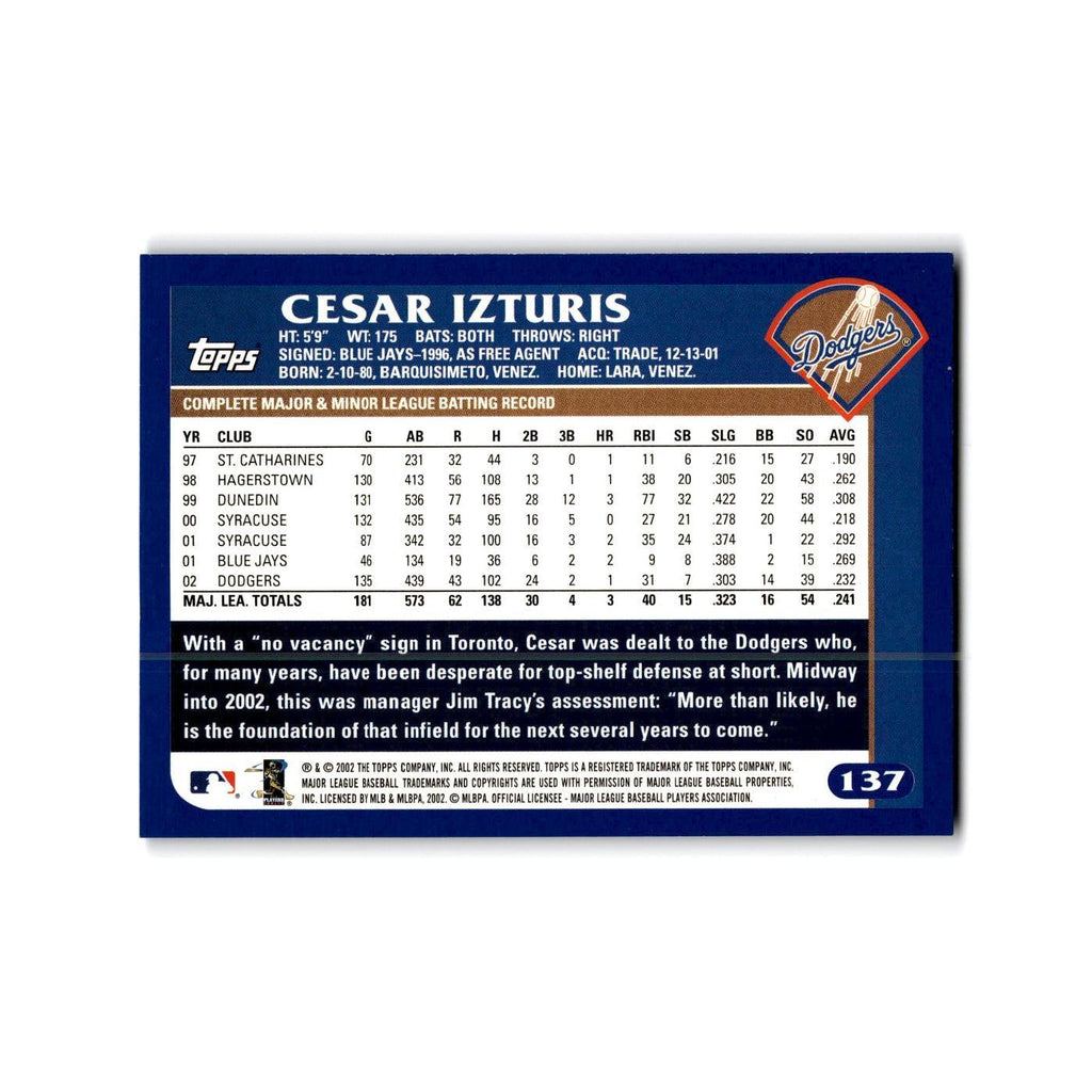 Cesar Izturis 2003 Topps #137 Los Angeles Dodgers Baseball Card NM
