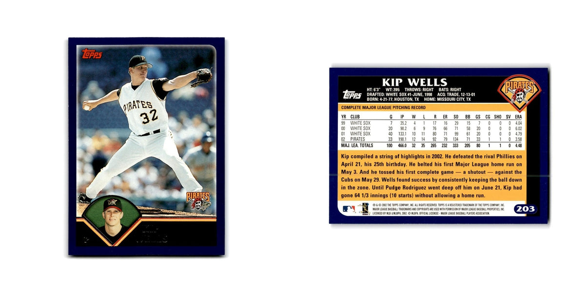 Kip Wells 2003 Topps #203 Pittsburgh Pirates Baseball Card NM
