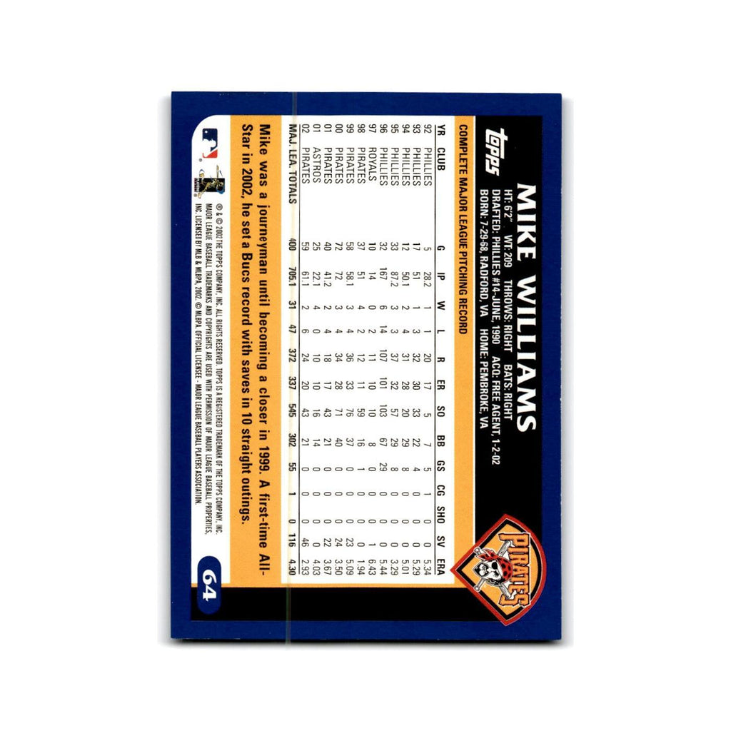 Mike Williams 2003 Topps #64 Pittsburgh Pirates Baseball Card NM