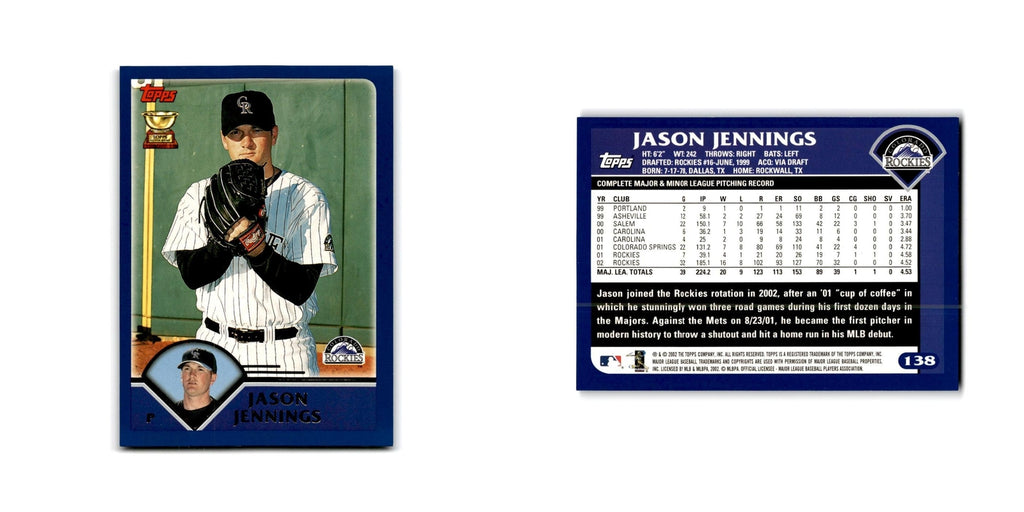 Jason Jennings 2003 Topps #138 Colorado Rockies Baseball Card NM