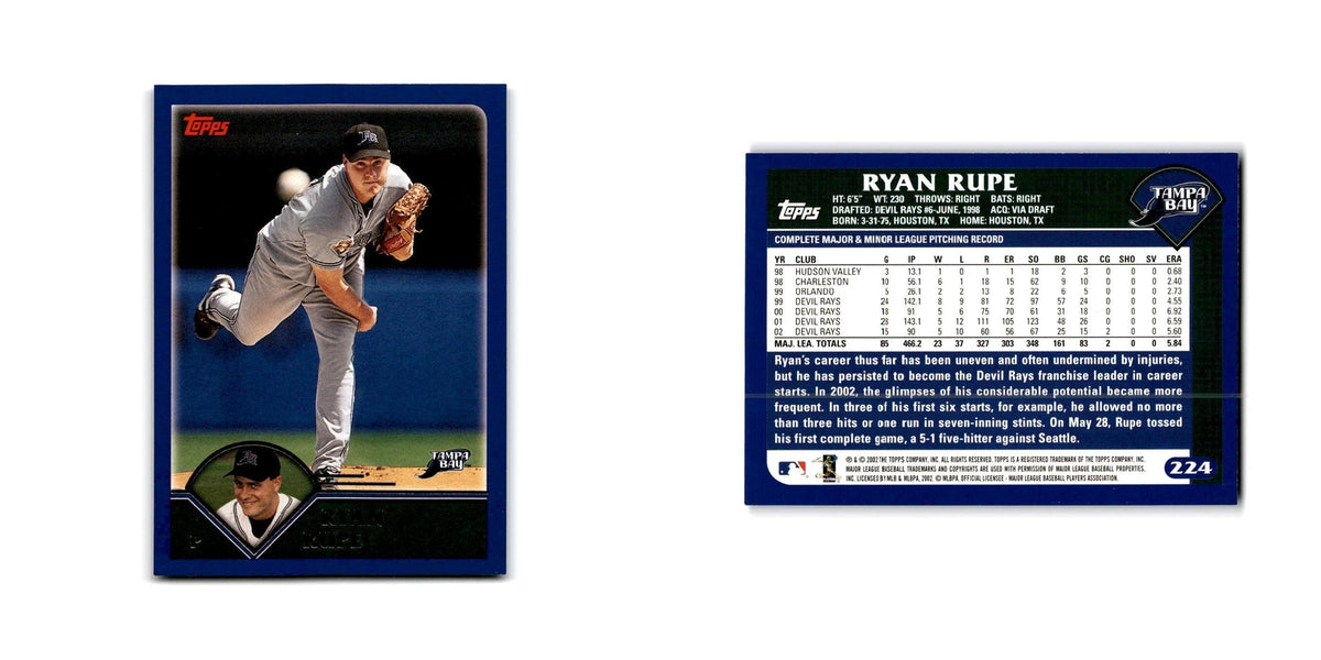 Ryan Rupe 2003 Topps #224 Tampa Bay Devil Rays Baseball Card NM