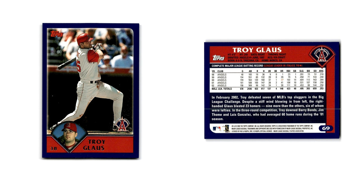 Troy Glaus 2003 Topps #69 Anaheim Angels Baseball Card NM