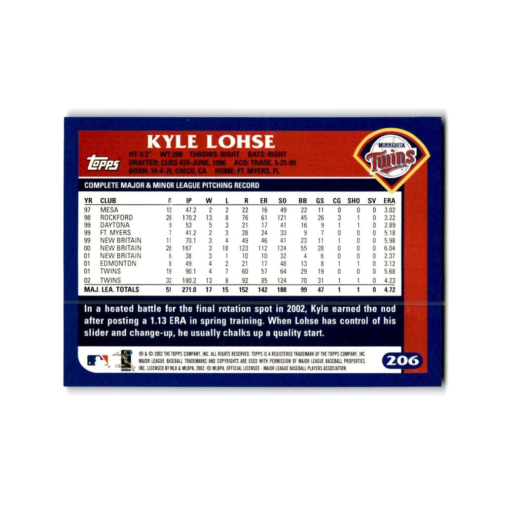 Kyle Lohse 2003 Topps #206 Minnesota Twins Baseball Card NM