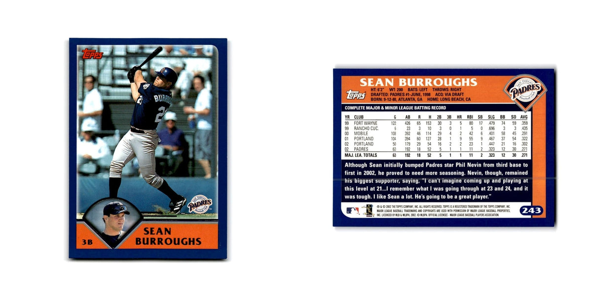 Sean Burroughs 2003 Topps #243 San Diego Padres Baseball Card NM