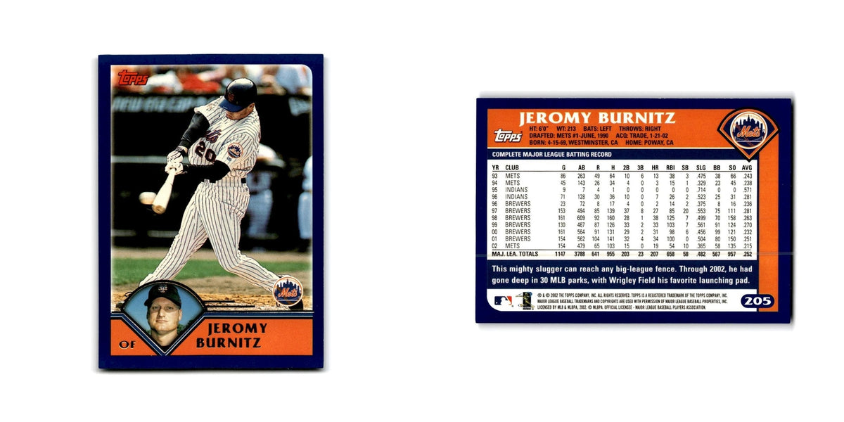 Jeromy Burnitz 2003 Topps #205 New York Mets Baseball Card NM