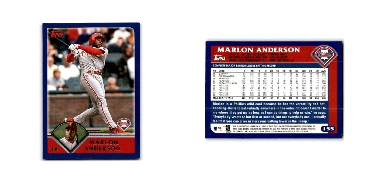 Marlon Anderson 2003 Topps #155 Philadelphia Phillies Baseball Card NM