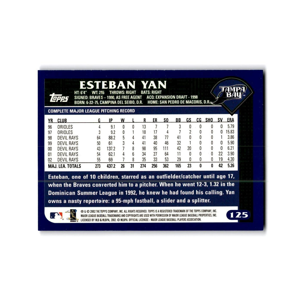 Esteban Yan 2003 Topps #125 Tampa Bay Devil Rays Baseball Card NM