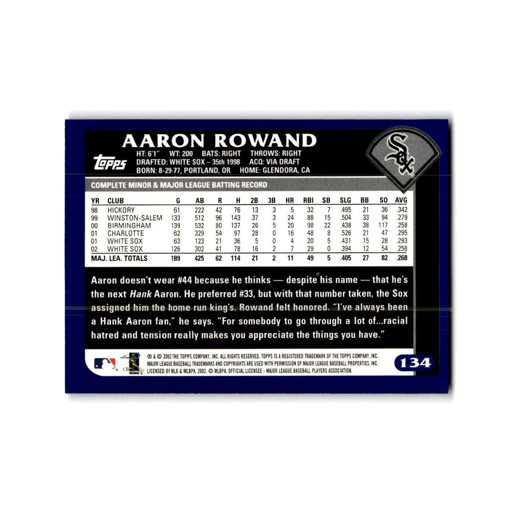 Aaron Rowand 2003 Topps #134 Chicago White Sox Baseball Card NM