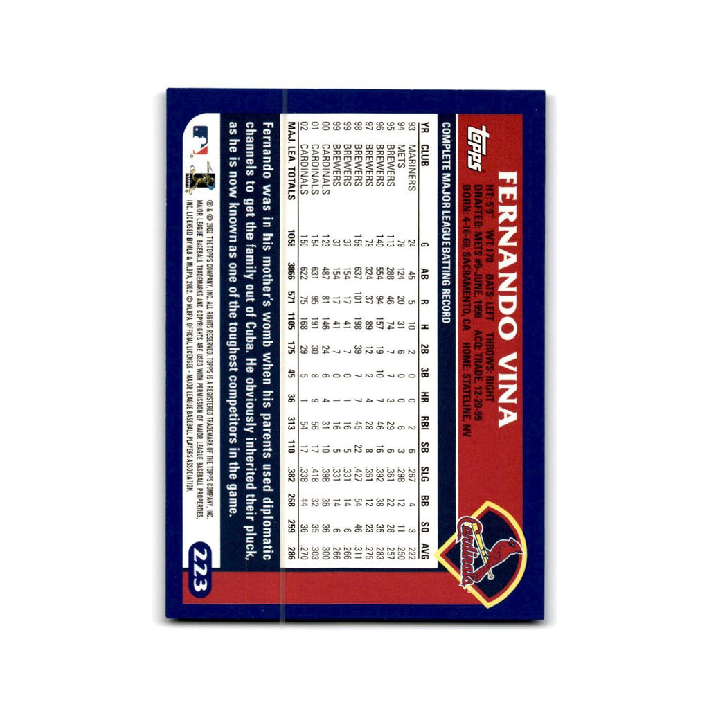 Fernando Vina 2003 Topps #223 St. Louis Cardinals Baseball Card NM
