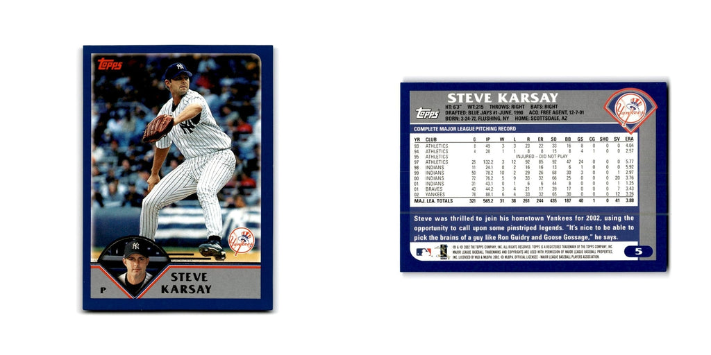 Steve Karsay 2003 Topps #5 New York Yankees Baseball Card NM