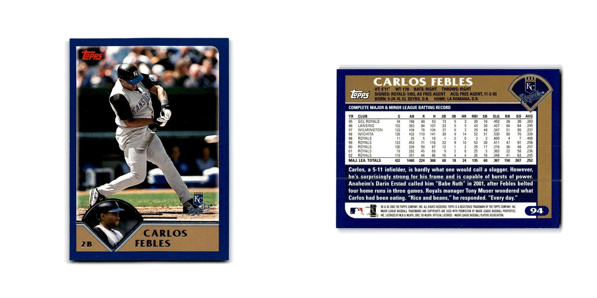 Carlos Febles 2003 Topps #94 Kansas City Royals Baseball Card NM