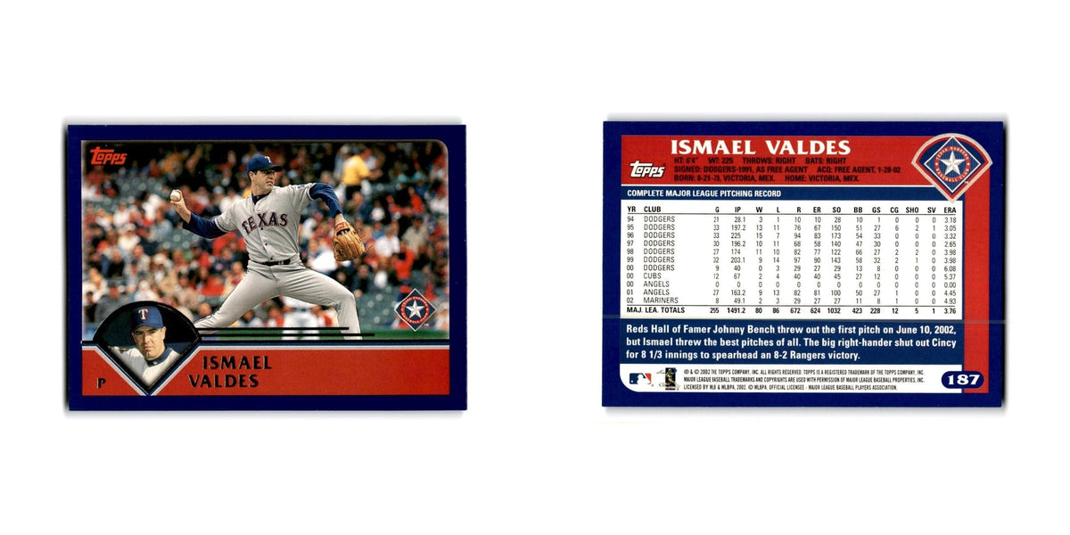 Ismael Valdes 2003 Topps #187 Texas Rangers Baseball Card NM