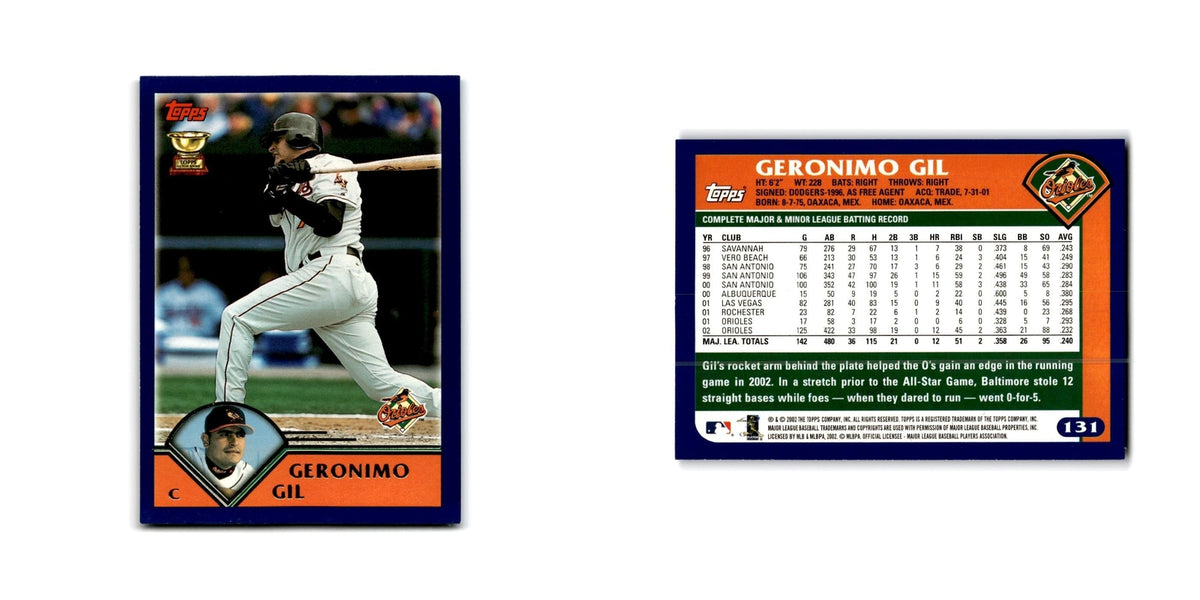 Geronimo Gil 2003 Topps #131 Baltimore Orioles Baseball Card NM