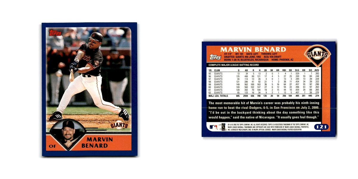 Marvin Benard 2003 Topps #121 San Francisco Giants Baseball Card NM