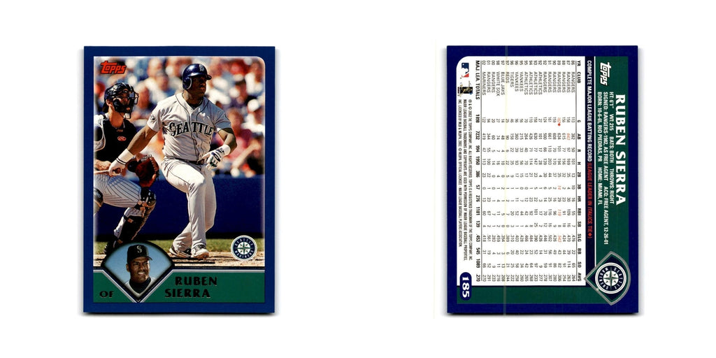 Ruben Sierra 2003 Topps #185 Seattle Mariners Baseball Card NM