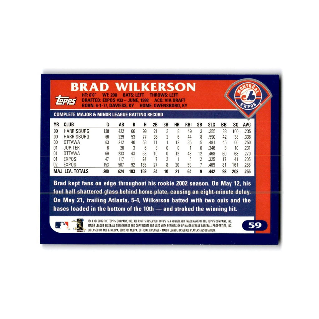 Brad Wilkerson 2003 Topps #59 Montreal Expos Baseball Card NM