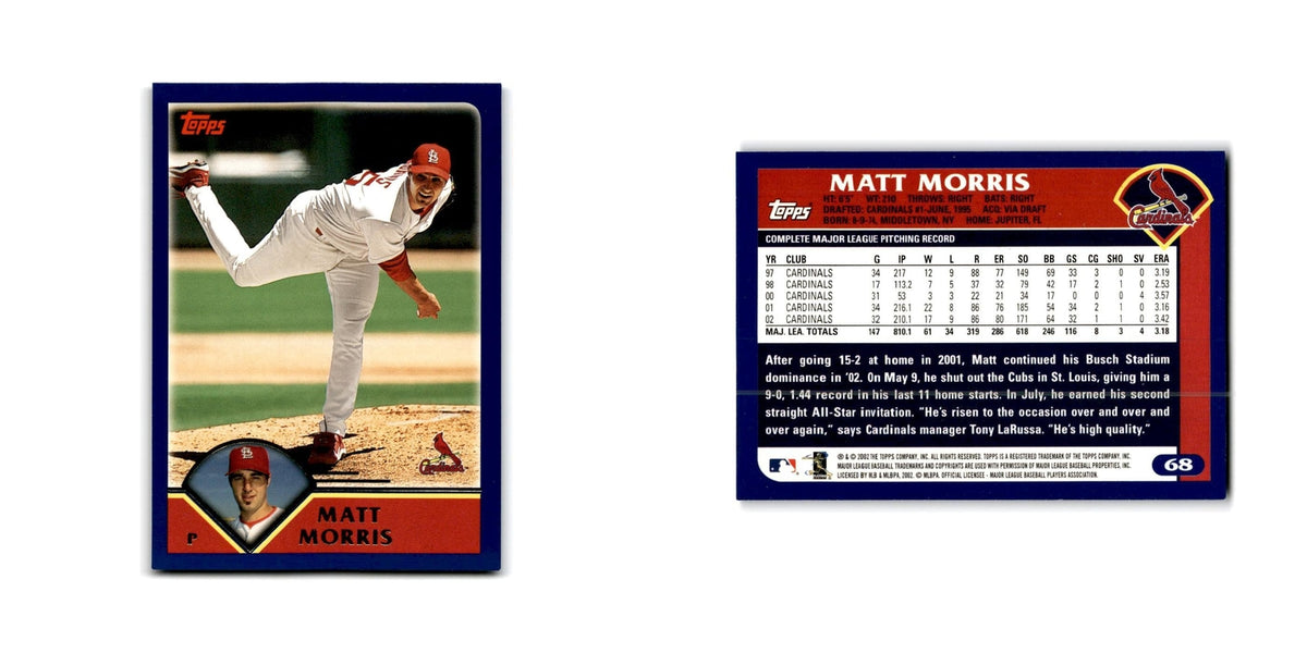 Matt Morris 2003 Topps #68 St. Louis Cardinals Baseball Card NM