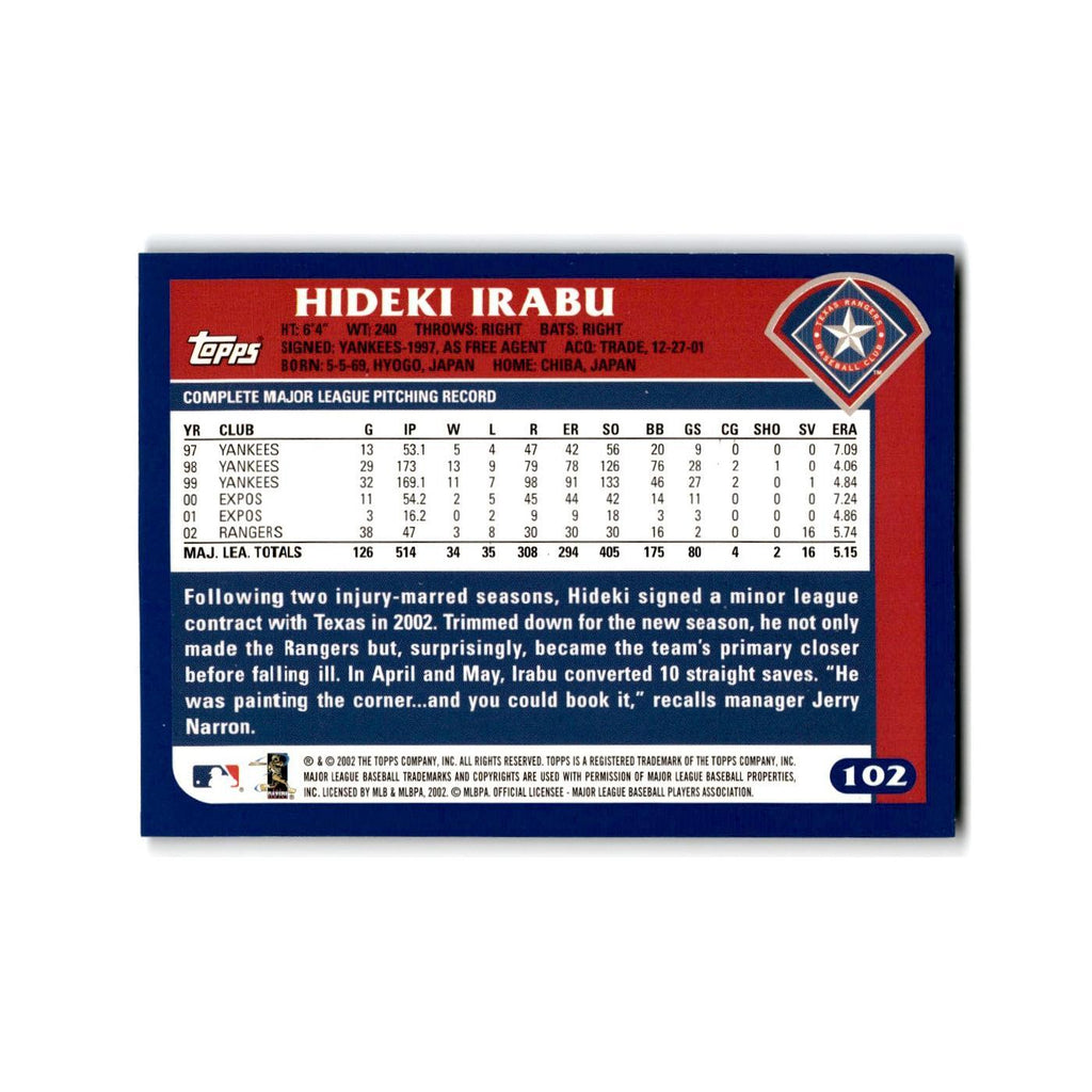 Hideki Irabu 2003 Topps #102 Texas Rangers Baseball Card NM