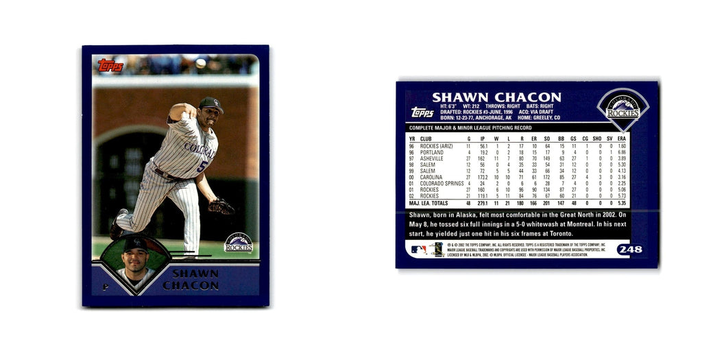 Shawn Chacon 2003 Topps #248 Colorado Rockies Baseball Card NM